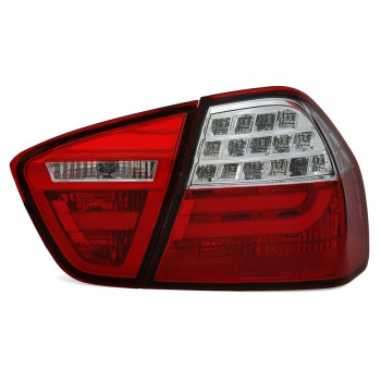 BMW e90 (05-08) LED aizmugurējie lukturi, sarkani/hromēti 2