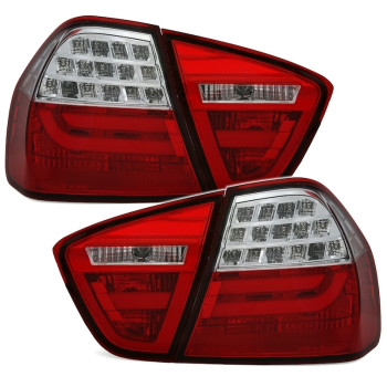 BMW e90 (05-08) LED aizmugurējie lukturi, sarkani/hromēti 2