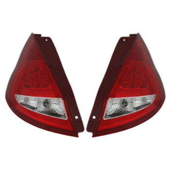 Ford Fiesta MK7 (08-13) LED aizmugurējie lukturi, sarkani/hromēti