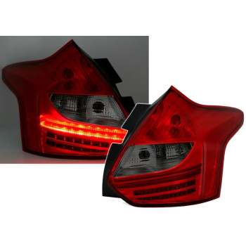 Ford Focus MK3 (11-14) LED aizmugurejie lukturi, sarkani/tonēti