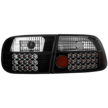 Honda Civic 3D (91-95) aizmugurejie lukturi, LED, melni