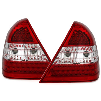 Mercedes w202 (93-00) LED aizmugurējie lukturi, sarkani/hromēti