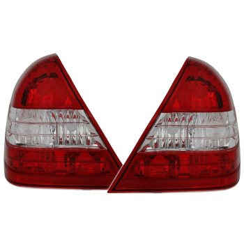 Mercedes w202 (93-00) aizmugurējie lukturi, sarkani/hromēti