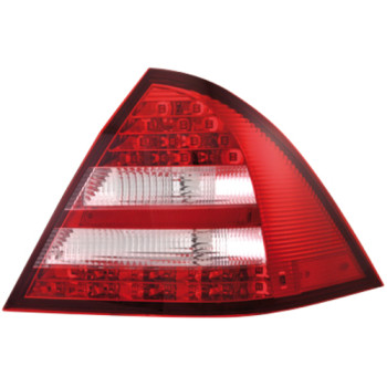 Mercedes w203 (00-04) LED aizmugurējie lukturi, sarkani/hromēti 2