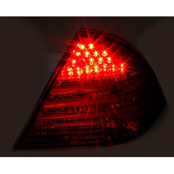 Mercedes w203 (00-04) LED aizmugurējie lukturi, sarkani/hromēti