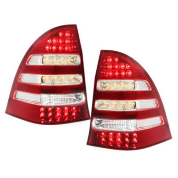 Mercedes w203 T-modell (00-04) LED aizmugurējie lukturi, sarkani/hromēti