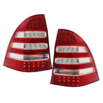 Mercedes w203 T-modell (00-04) LED aizmugurējie lukturi, sarkani/hromēti
