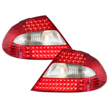 Mercedes w209 (02-09) LED tail lights, red/crystal