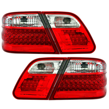 Mercedes w210 (95-02) LED aizmugurējie lukturi, sarkani/hromēti