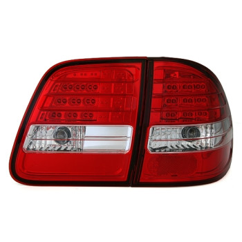 Mercedes w210 T-modell (96-03) LED aizmugurējie lukturi, sarkani/hromēti