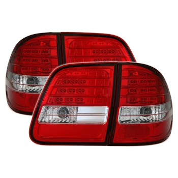 Mercedes w210 T-modell (96-03) LED aizmugurējie lukturi, sarkani/hromēti