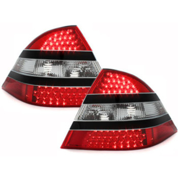 Mercedes w220 (98-05) LED aizmugurējie lukturi, sarkani/hromēti/melni