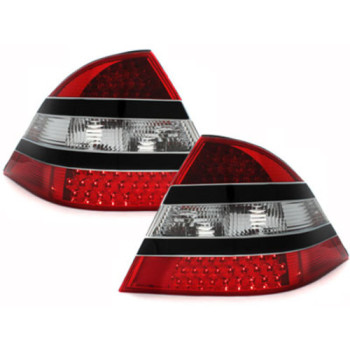 Mercedes w220 (98-05) LED aizmugurējie lukturi, sarkani/hromēti/melni