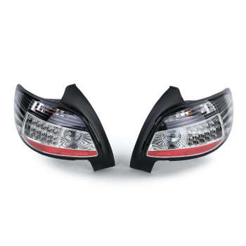 Peugeot 206 (98-09) LED aizmugurējie lukturi, hromēti/melni