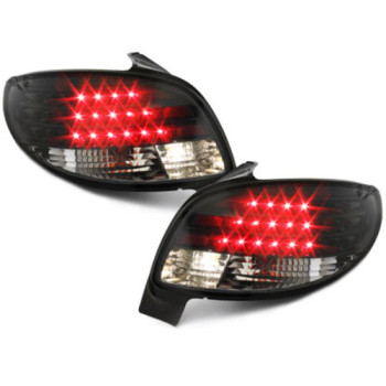 Peugeot 206 (98-09) LED aizmugurējie lukturi, melni