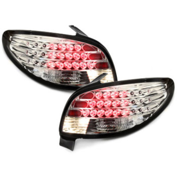 Peugeot 206 (98-09) LED aizmugurējie lukturi, hromēti
