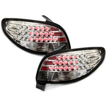 Peugeot 206 (98-09) LED aizmugurējie lukturi, hromēti
