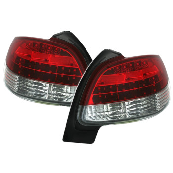 Peugeot 206 (98-06) LED aizmugurējie lukturi, sarkani/hromēti