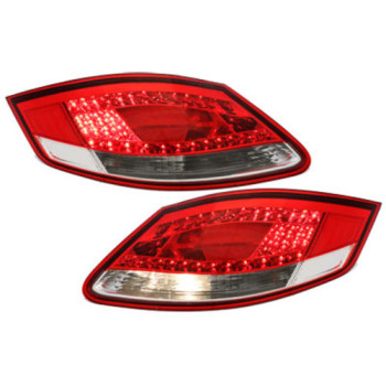 Porsche Boxster (05-08), Cayman (06-09) LED aizmugurējie lukturi, sarkani/hromēti
