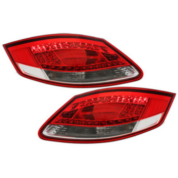 Porsche Boxster (05-08), Cayman (06-09) LED aizmugurējie lukturi, sarkani/hromēti