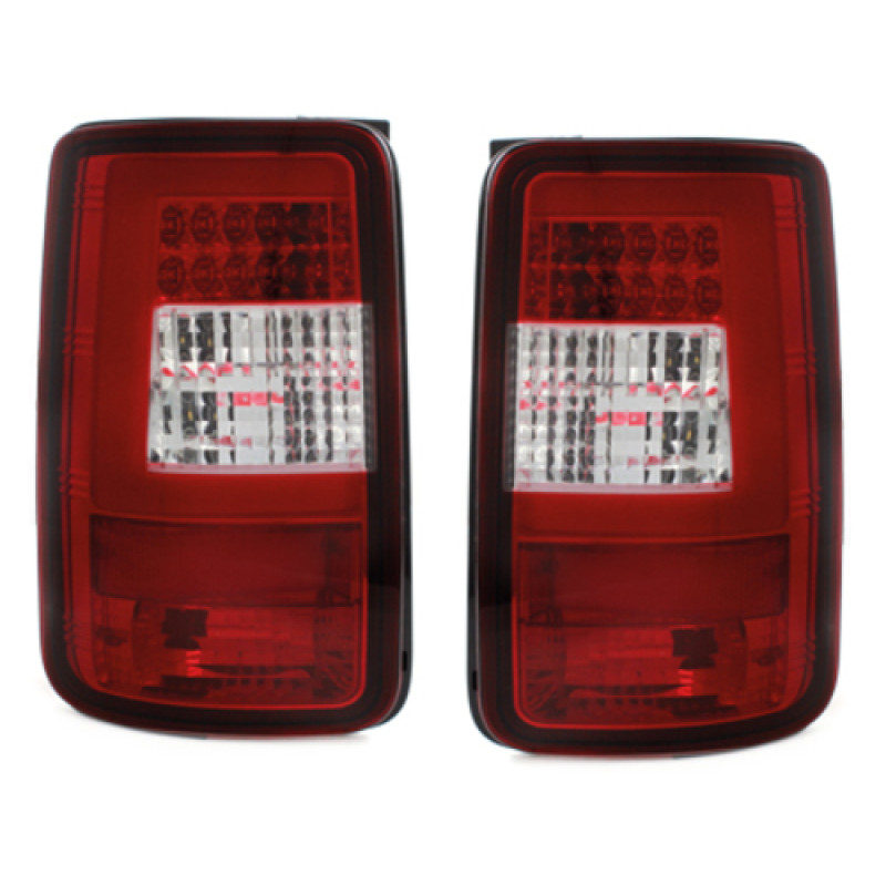 VW Caddy (03-15) LED aizmugurējie lukturi, sarkani/hromēti