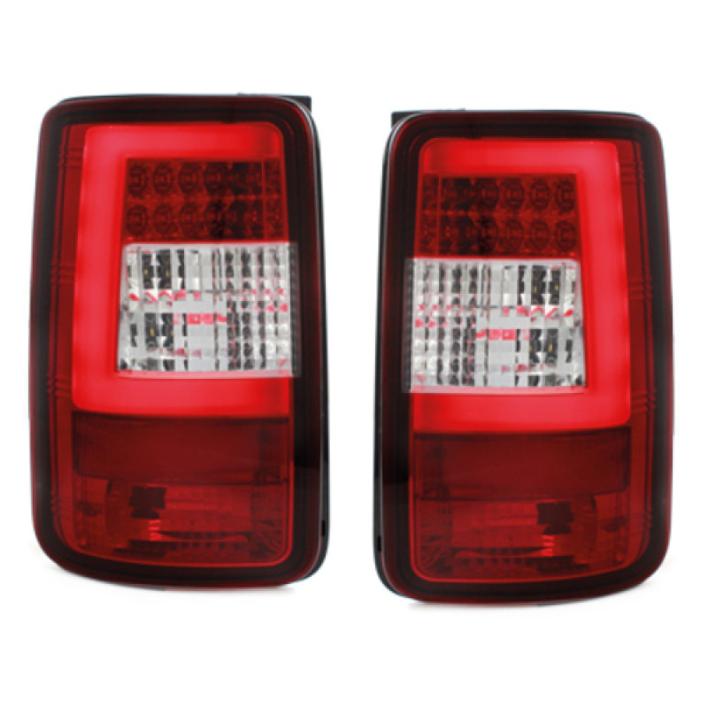 VW Caddy (03-15) LED aizmugurējie lukturi, sarkani/hromēti