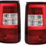 VW Caddy (03-15) LED aizmugurējie lukturi, sarkani/hromēti
