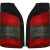 VW T5 (03-09) aizmugurējie lukturi, sarkani/tonēti