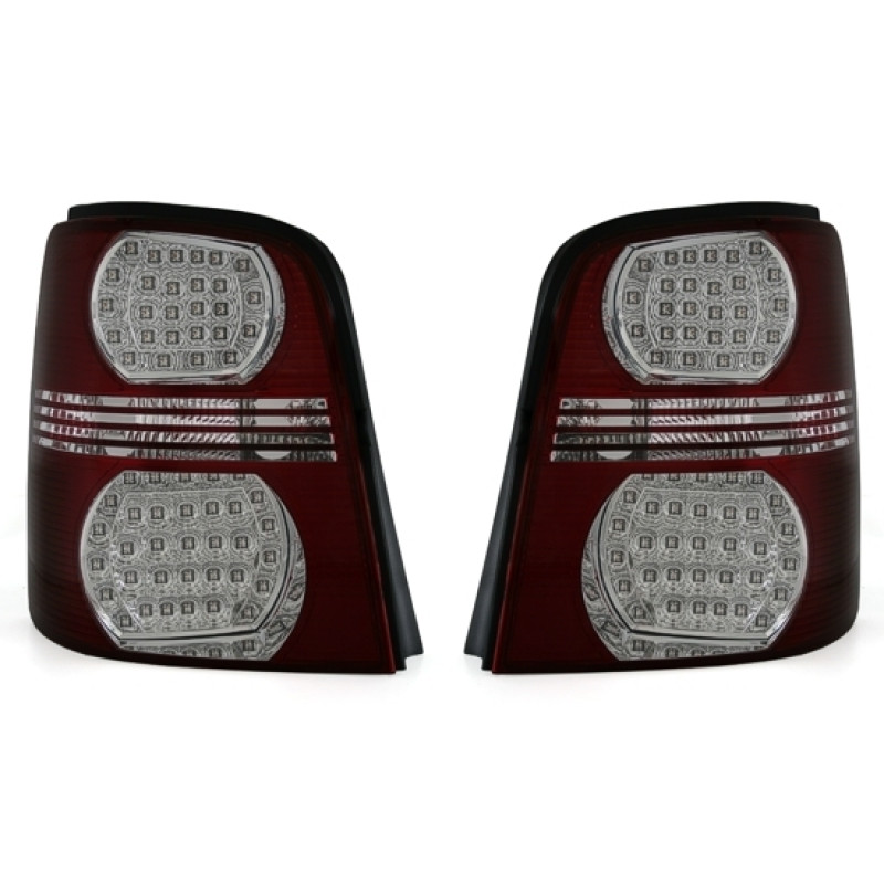 VW Touran 1T (03-10) LED aizmugurējie lukturi, sarkani/hromēti