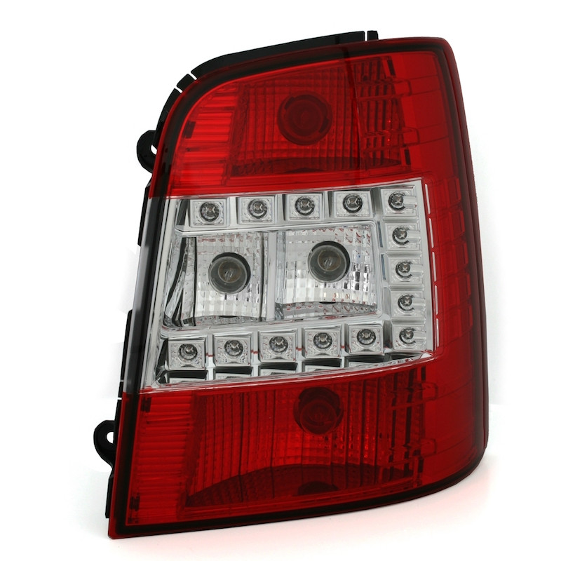 VW Touran 1T (03-10) LED aizmugurējie lukturi, sarkani/hromēti 2