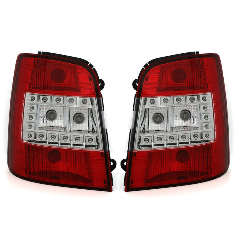 VW Touran 1T (03-10) LED aizmugurējie lukturi, sarkani/hromēti 2