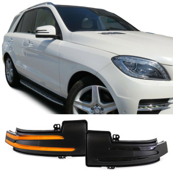 Mercedes LED dinamiskie pagriezienu rādītāji spoguļos, tonēti
