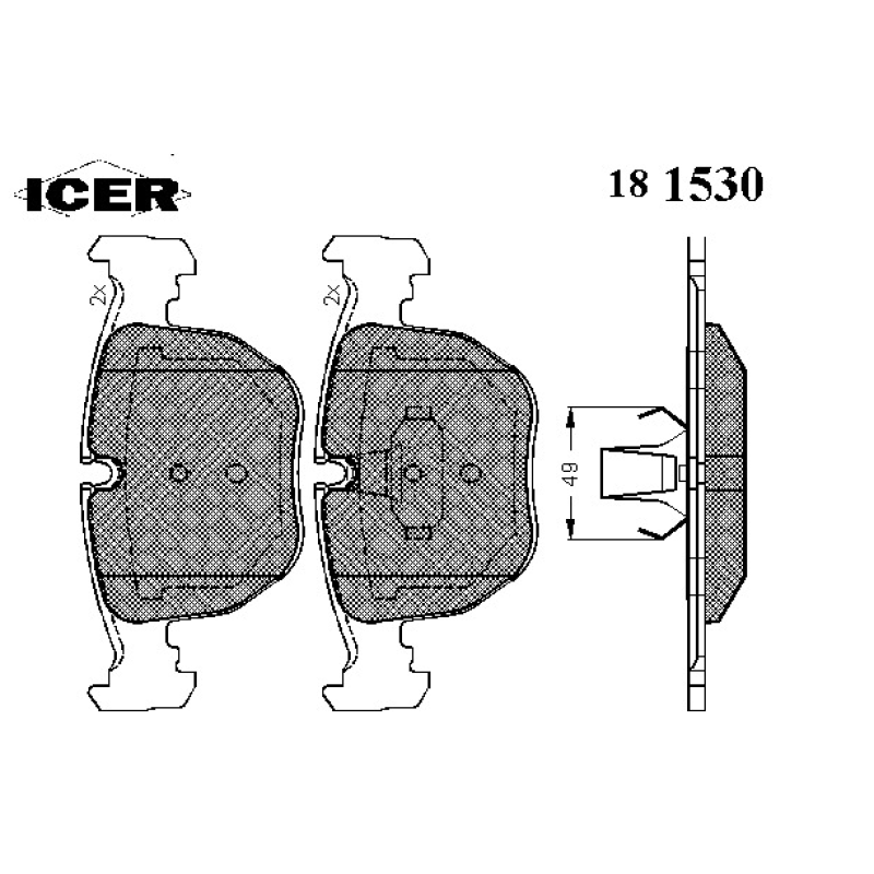 BMW e38, e39, e53, e83 ICER priekšējo bremžu kluču komplekts